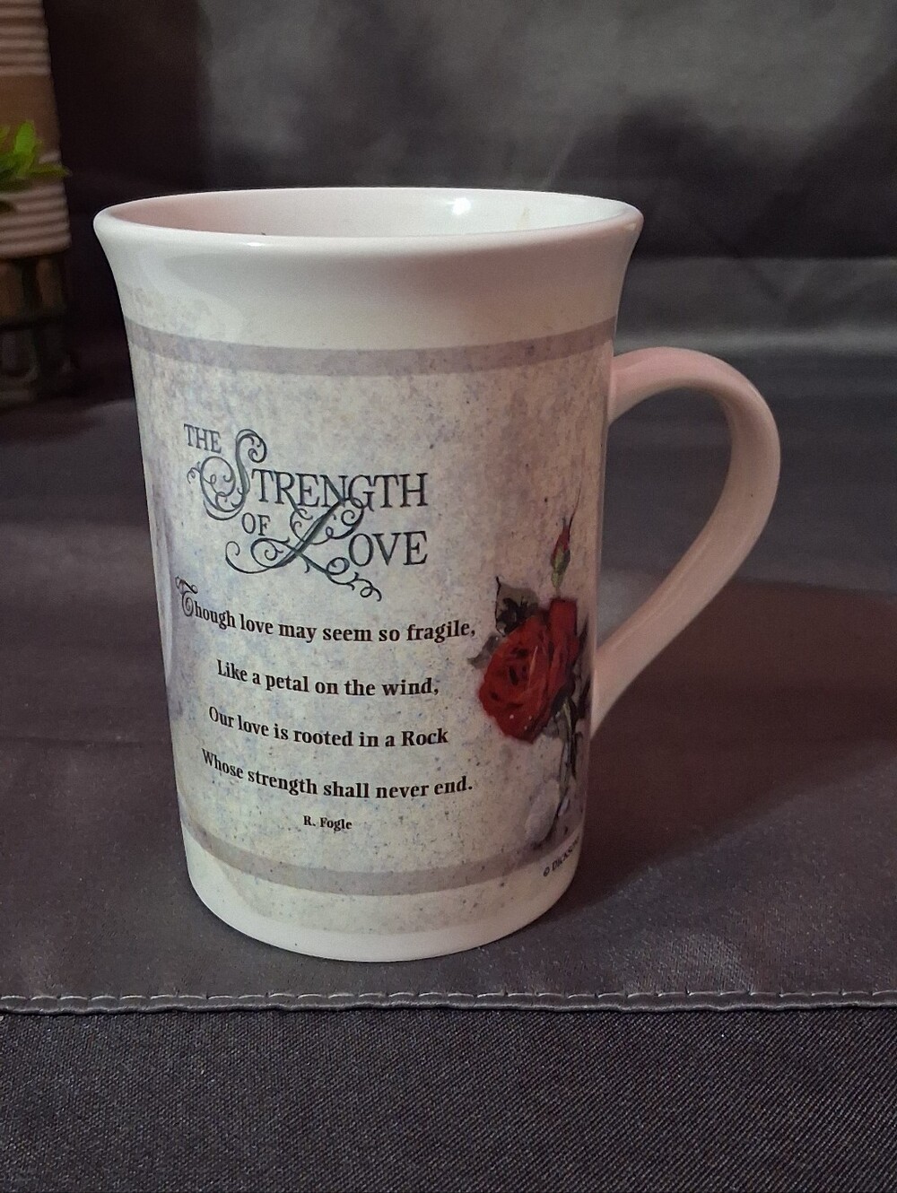 Vintage Dickson's Ceramic The Strength Of Love Coffee Mug